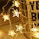 6m Star String Lights, Battery Operated Star  Lights, Twinkle Lights with 40 LED for Bedroom Curtain Wedding Birthday Holidays Rooms, Warm White