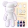 DIY PAINT YOUR OWN BEARBRICK BEAR FIGURE KIT (7 inch - 18 cm) Pour Over Acrylic Fluid Paint and create a unique display piece. COLORS: Light-Blue, Dark-Purple, Black