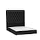 In House Madrid Velvet Bed Frame - King - 200x200 cm - Black