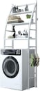 Cuisine Art Washing Machine Storage Shelf Rack - 3 Tiers, Space-Saving, Easy Assembly, No Drilling. Fits Over Toilets or Washing Machines. Dimensions: 25x65x166 cm, White