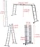 4x4 Aluminium Ladder, 6 Way (4.7m/15.5ft) Multi-Purpose Combination Ladder Folding Trestle, 1 Painting Tray Heavy Duty, 150Kg Load Capacity