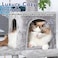 Cat Tree cat Tower Cat Condo cat tree House Cat Scratcher 130cm Wood Rattan Pet Supplies with a Largeer cat Basket Cat Bed a Roomy Condo Easy to Assemgbly (grey)
