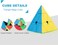 Pyraminx Speed Cube Triangle Magic Cube Pyramid Stickerless Cube Puzzle Cube for Beginners Kids