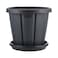 Cosmoplast Cedargrain Flowerpot With Tray IFFPXX145CG Dark Grey 16inch