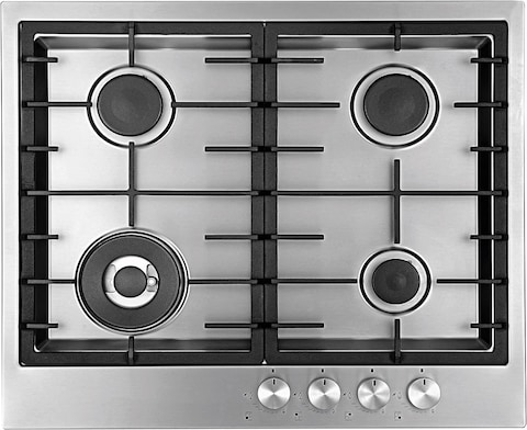 Baumatic 60cm Built In 4 Burner Gas Hob Stainless Steel, Made In Italy - BMEH6GFSS