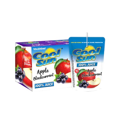 Cool Sun Apple Blackcurrant 100% Juice 200mlx10&#39;s