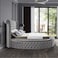 In House Lotus Velvet Bed Frame - King - 200x200 cm - Gray