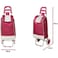 Foldable Shopping Trolley Cart, 4 Wheel Shopping Cart, Stainless Frame Shopping Cart- Dark Pink