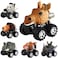 Pull Back Animal Car Monster Vehicle Playset - Set of 6