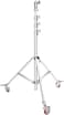COOPIC Photo Studio Wheeled Roller Heavy Duty Stainless Steel Light Stand, Detachable Wheels with Adjustable 1 Leg and Adjustable Height maximum up to 465cm used for Soft box, Moonlight and Other