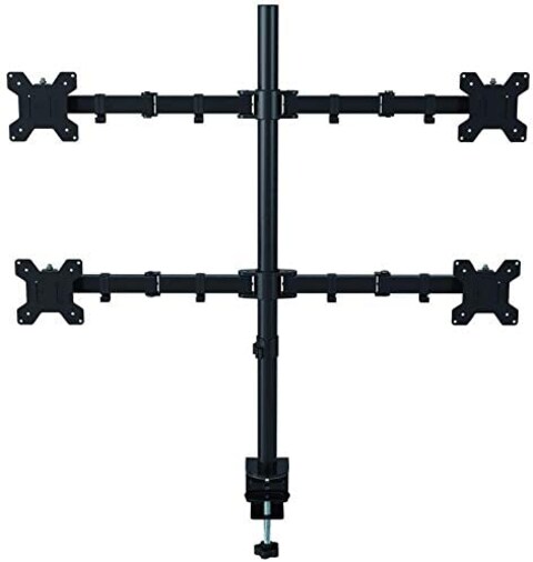 RDN - 4LCD Four Arm Desk Mount Ergonomic LCD Computer Monitor Bracket Stand Tilt Swivel Rotation 13&rdquo;-27&rdquo; inch Screen TV Black