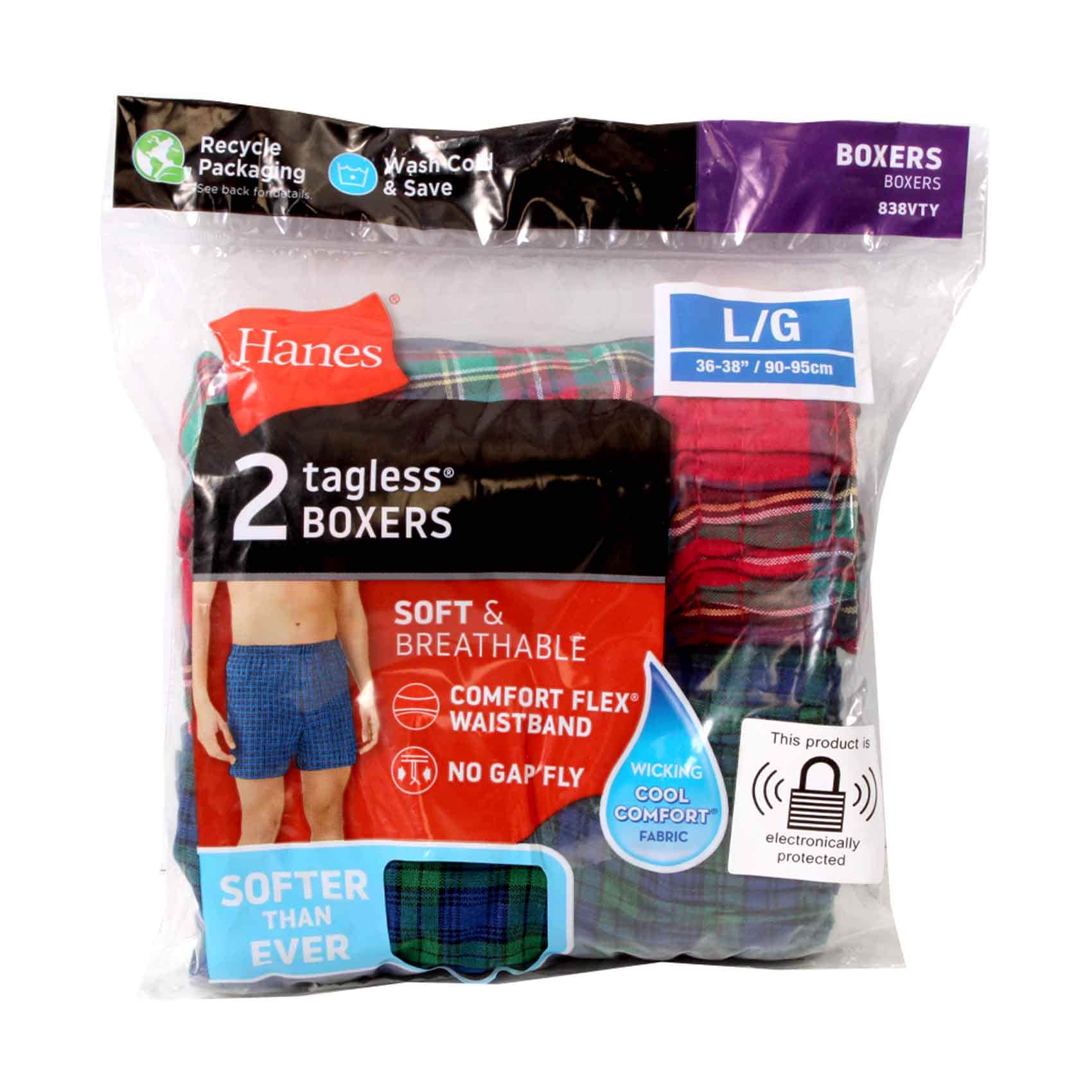 hanes boxers large