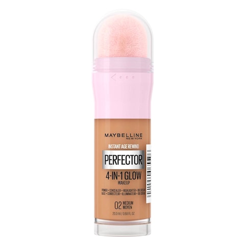 Maybelline New York 4-in-1 Glow Instant Makeup Perfector Foundation 20ml 02 Medium