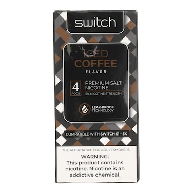Switch Iced Coffee Flavor Premium Salt 4 Pods 5% Nicotine