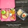 Eazy Kids 6 &amp; 4 Convertible Bento Lunch Box  w/ Sandwich Cutter Set-Flamingo Pink