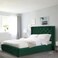 In House Lychee Velvet Bed Frame - Queen - 200x140 cm - Dark Green