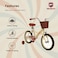 Mogoo Retro Kids Road Bike For 5-8 Years Old Girls &amp; Boys, Adjustable Seat, Handbrake, Reflectors, Chainguard, Classic Style, Vintage Basket, 16 Inch Bicycle With Training Wheels, Gift For Kids, Beige