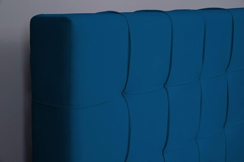 PAN Home Home Furnishings Hermonia Headboard Velvet Blue L-120: H-125cm 120x125 Blue