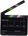 DMK Power Coopic Film Clapper Board Dry Erase Acrylic Slateboard Clapper For Directors Movie Scene Clapboard With Color Sticks 9.5X11.8" Inch (Black)