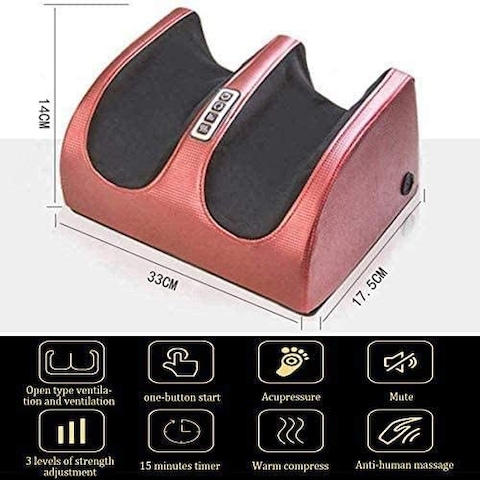Generic Foot Massager With Heat, Foot Massage Machine Shiatsu, Foot Massage Foot Sole, Electric Foot Massager With Heat, Deep Kneading Shiatsu Foot Massager Machine (Red Wine)