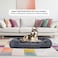 Dog bed for medium and large dogs with removable cushion and anti-slip bottom, Calming &amp; Ultra soft faux fur pet beds anxiety relief, Machine washable luxury plush dog bed 90 cm (Grey)
