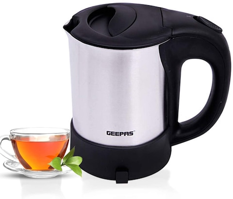 Geepas 0.5 Liters Silver and Black Kettle, GK175