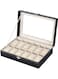 Generic Men's Jewelry Box High-Grade 12 Compartment PU Leather Display Case Watch Box Organizer