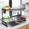 Generic Over The Sink Dish Drying Rack, Drain Shelf Kitchen Organizer Utensils Holder Stainless Steel Space Saver (Sink Size &amp;#X2264, 32 Inch, Black)