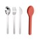 Eazy Kids Cutlery Set - Stainless Steel Spoon, Fork &amp; Knife with Silicone Case (Pink)