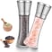 Set of 2 Glass Salt and Pepper Grinder,Adjustable Coarseness Salt and Pepper Mill Shaker Set