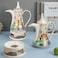 Ramadan Design Arabic Coffee Pot ceramic, Healthy and Extremely Heat Resistant with Candle Warmer, with ramadan design ，gold and green color(L-30*W-7*H-15.5 CM)