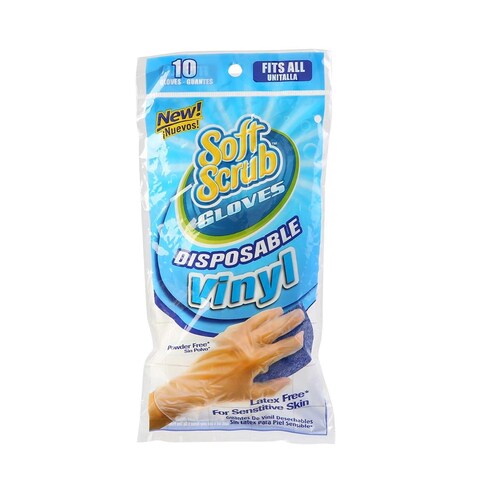 Soft Scrub Vinyl Disposable Gloves (Pack of 10)