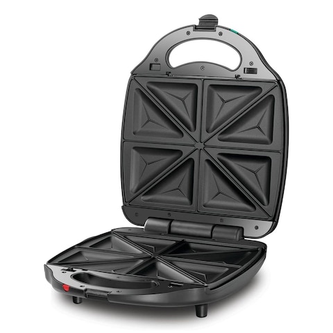 Black + Decker 3 in 1 Sandwich and Waffle Maker 4 Slices 1400 Watt - Black- TS4130-B5