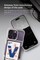 VRS Design Neo Flip designed for iPhone 14 PRO case cover wallet [Semi Automatic Snap door] Credit card holder Slot [2 cards] - White Crystal