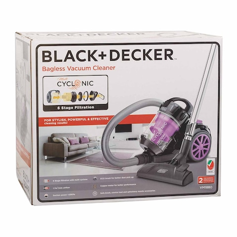Black + Decker Bagless Vacuum Cleaner - 1800 Watt - Purple - VM1880