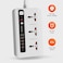 Porodo Power Socket Strip, 4 USB Port 3.4A + 1 Quick Charge 3.0 With 3 Universal Power Sockets 10A, Independent Power Switch With Timer,Sockets USB HUBS,Charging Station,Over Heat Protection (White)