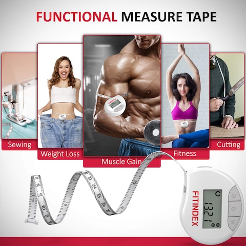 Fitindex Smart Body Tape Measure Bluetooth Digital Measuring Tape - White