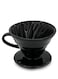 ميبرو قمع ترشيح وتقطير الة قهوة المختصة وعاء فلتر جهاز تقطير بطريقة V60 مصنوع من السيراميك اسود مقاس 02 مناسب من 1 الى 4 كوب