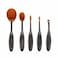 Makeup for you - 5 Pieces Professional Makeup Brush Set With Leather Brush Pouch - Black