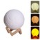 Generic-880ml Home Use LED Lunar Air Humidifier 3D Moon Lamp Diffuser Aroma Essential Oil USB Rechargeable Ultrasonic Mist Purifier