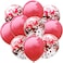 Party Time 10-Pieces 12inch Red Latex Balloons and Red Confetti Balloons For Birthday Wedding, Engagement, Romantic Valentines Day Decoration Set