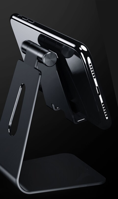 C96 Mini Foldable Holder For Desktop Phone And Tablet Black