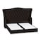 In House Taj Mahal Linen Bed Frame - King - 200x200cm - Dark Brown