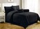 Comfy - Hotel Cotton Satin Stripe 6pcs Comforter Set- Black