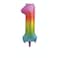 34" Giant  RAINBOW Number 1 FOIL Balloon