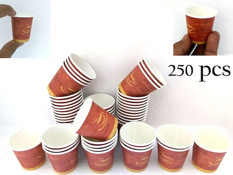 AL SAQER 250-Piece (5 SETTS) Paper Kahwa Cups 2.5oz-(Very Small)Disposable Tea Cups and Cawa cups