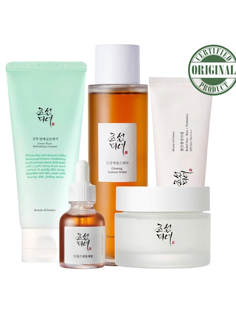 Beauty Of Joseon Serenity Collection For Radiant Skin Green Plum Cleansing Foam Ginseng Essence Water Revive Serum Ginseng Snail Musin Dynasty Cream Sunscreen Rice Probiotics SPF50+ PA++++ 360ml