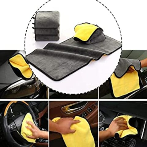 Microfiber Cleaning Cloths 4 Pcs For Polishing, Washing, Dusting. Softer Highly Absorbent, Lint Free Streak Free for House, Kitchen, Car, Window, Gifts, Cleaning Accessories, 12&quot;x16&quot;