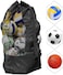 ULTIMAX Duffel Bag Heavy Duty Net Ball Shoulder Bag Basketball Volleyball Soccer Rug Ball Football Carrying Bag Tote Storage Sack with Drawstring for 10-15 Balls Waterproof Mesh Equipment