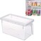 Aiwanto - Transparent Rectangular Food Storage Containers with Lid and Handle, Refrigerator Organizer Box Space Saver Household Fresh-Keeping Box for Kitchen Food (3.6L Capacity)